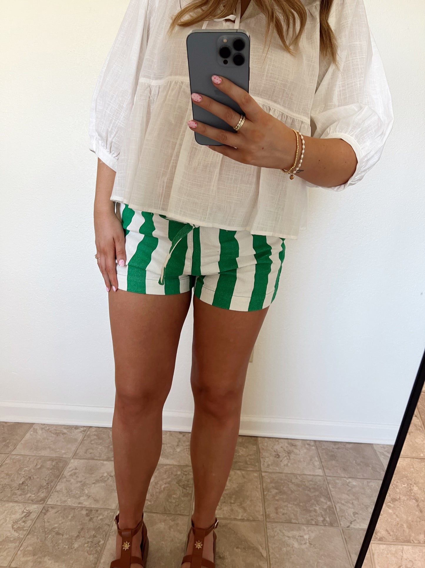 Jackie Stripe Short - Green