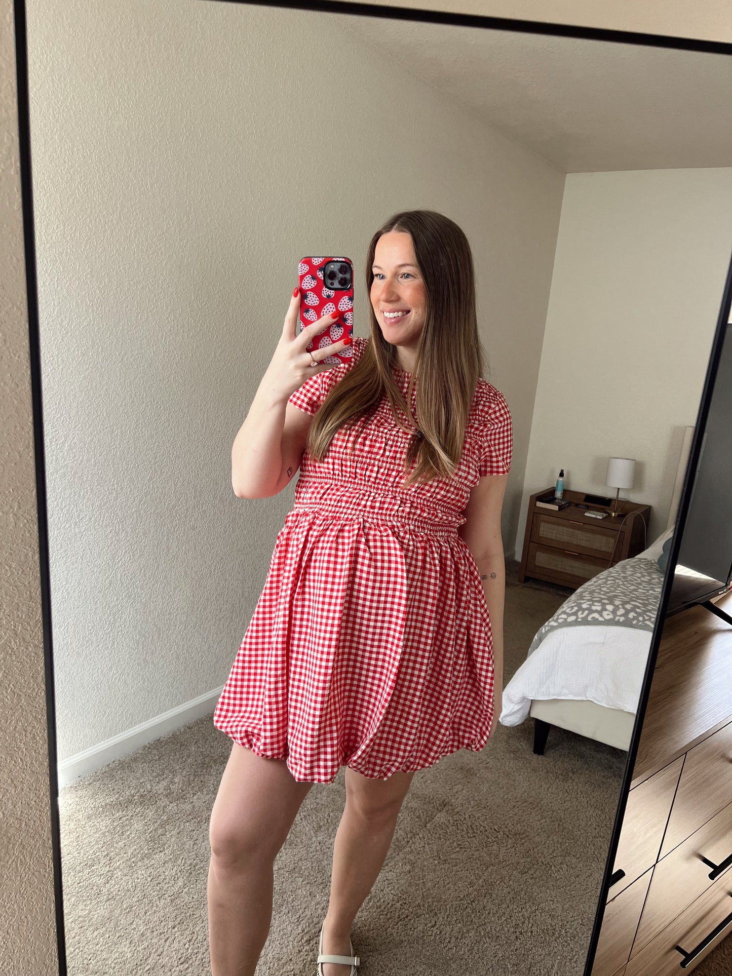 Ruby Red Gingham Dress