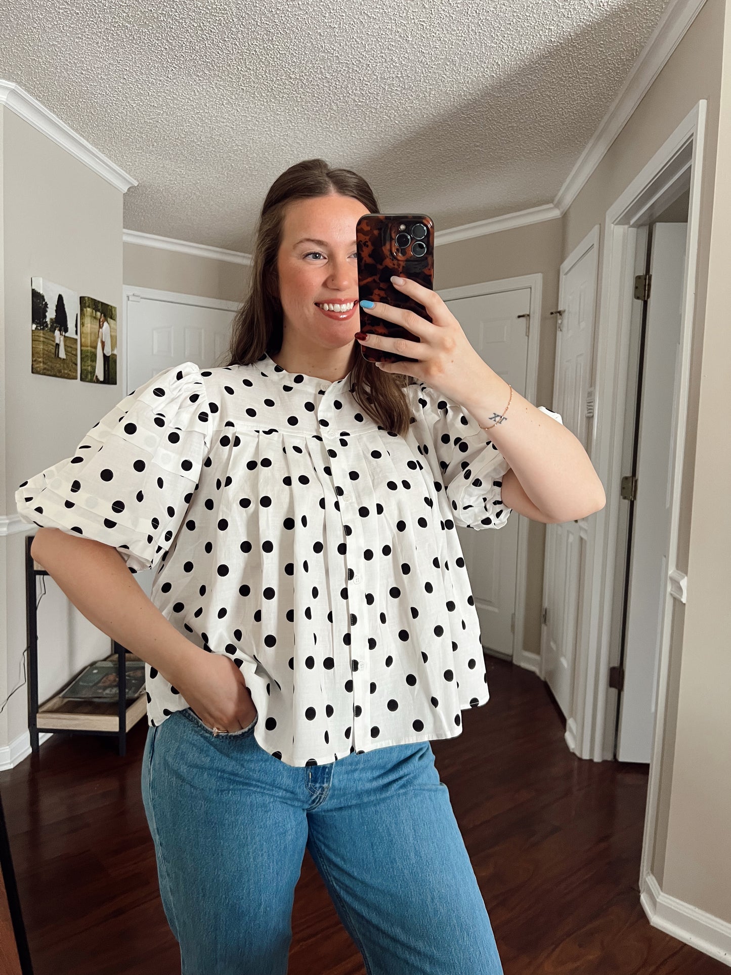 Brynlee Polka Dot Top