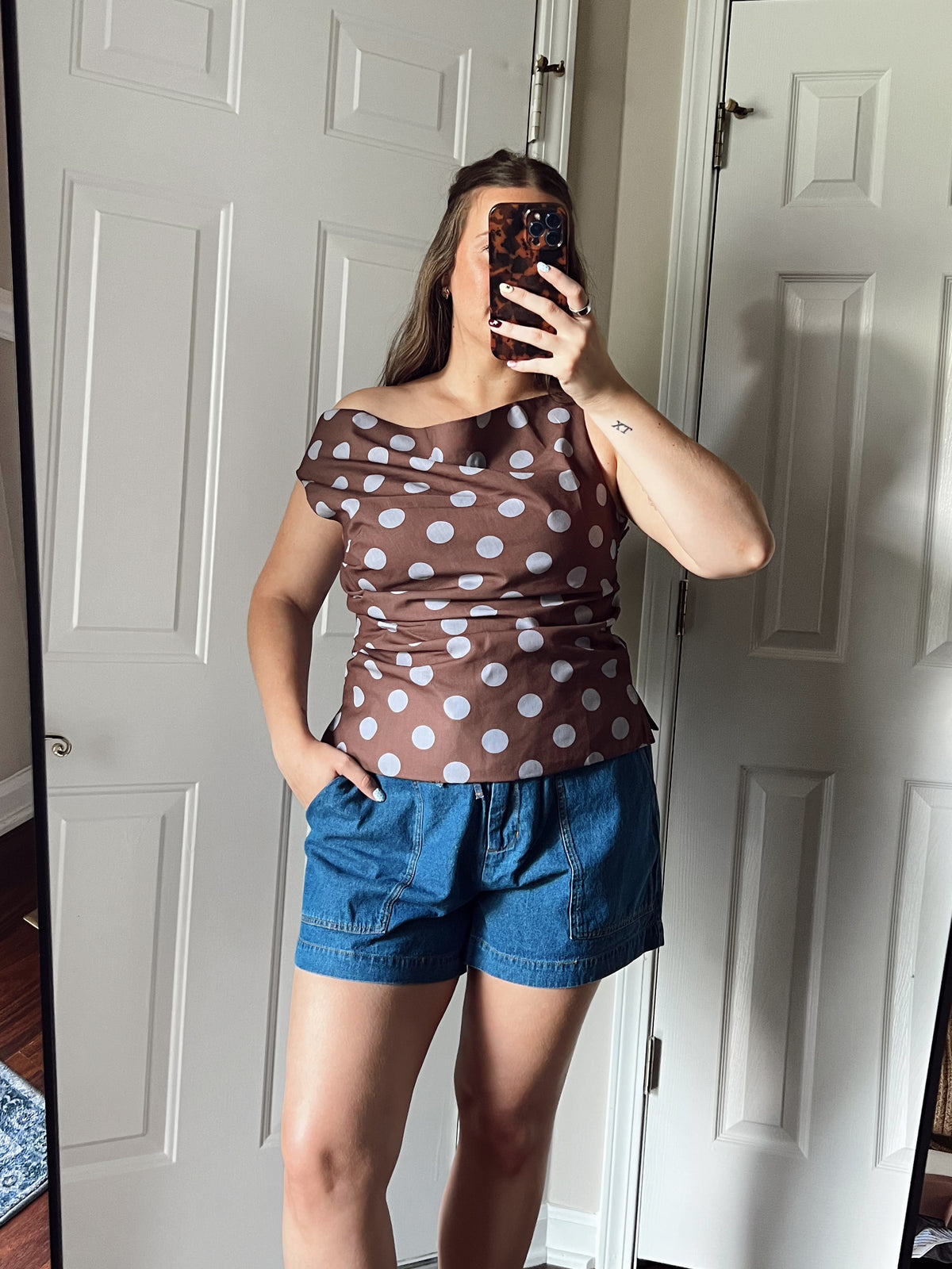 Polka Dot Off the Shoulder Top