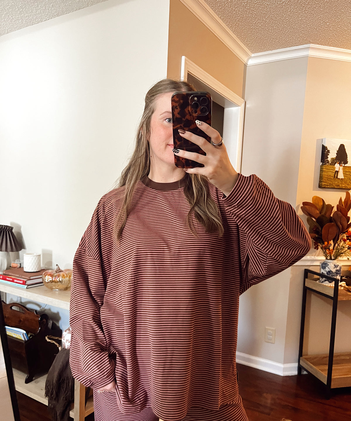 Levi Top - Brown/Pink Stripes