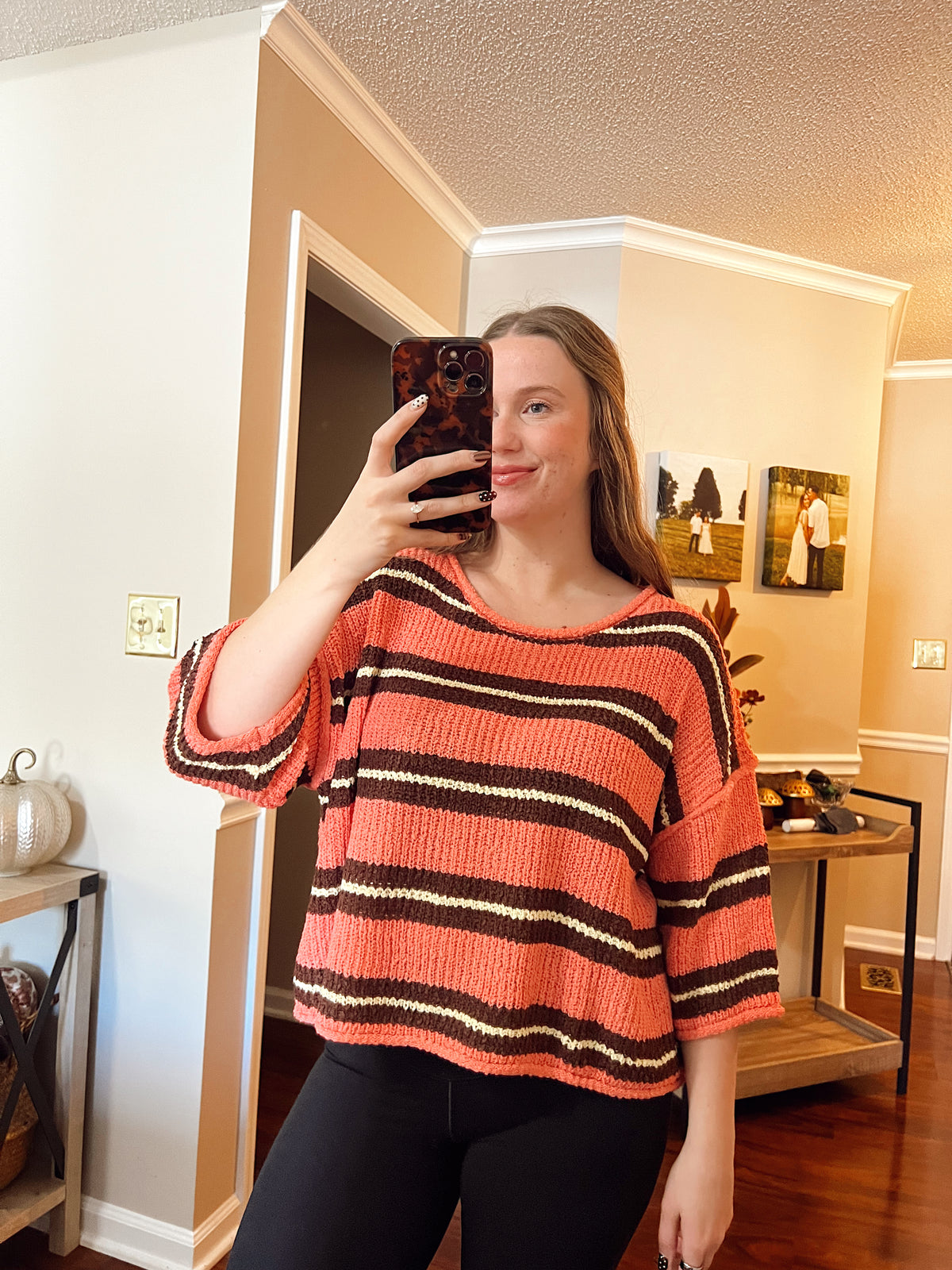 Coral Dreams Stripe Top