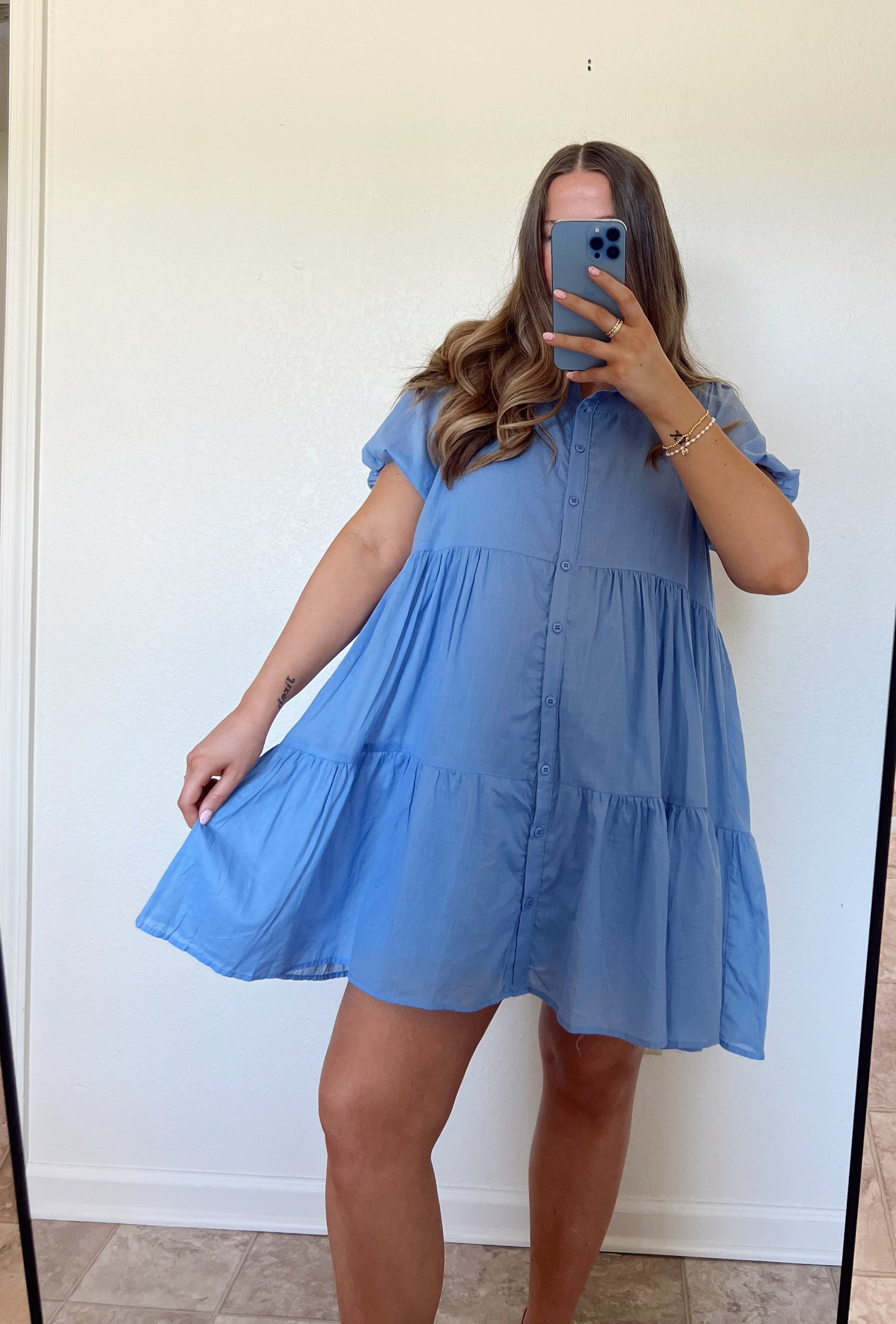 LeAnn Tiered Dress - Blue