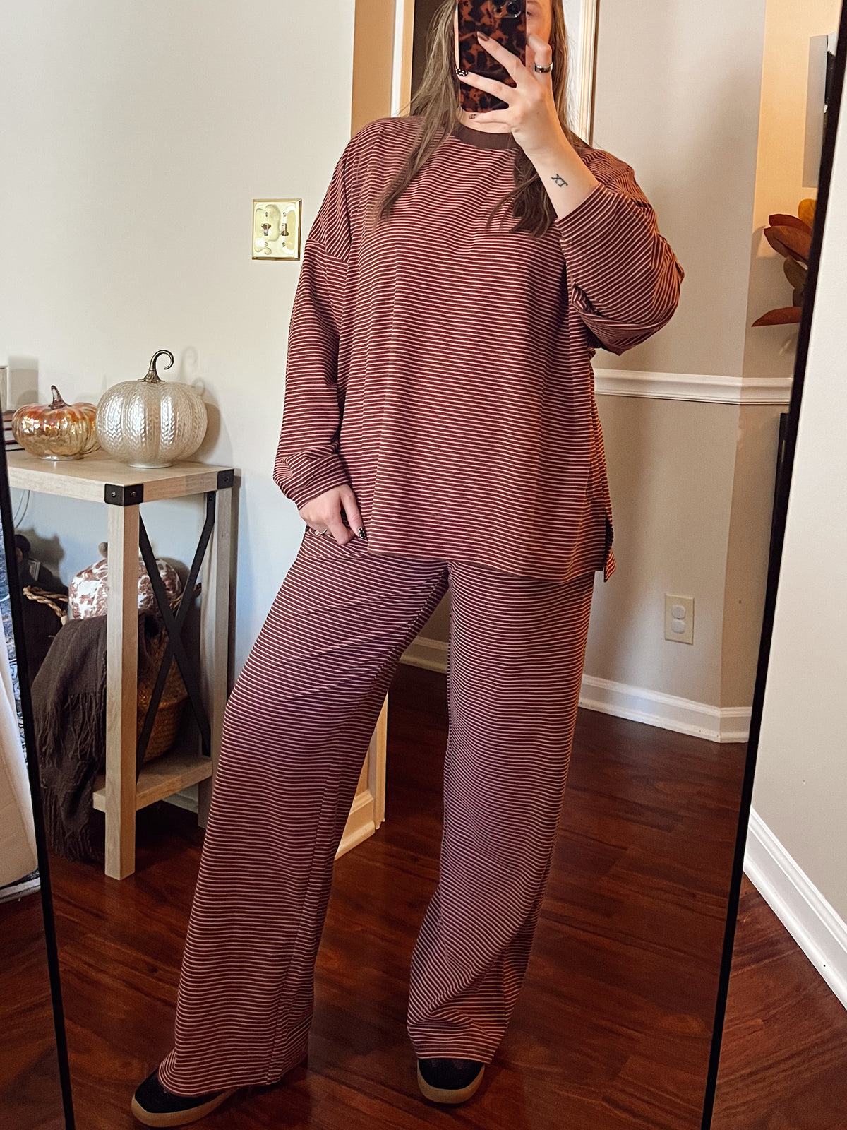 Levi Pants - Brown/Pink Stripes