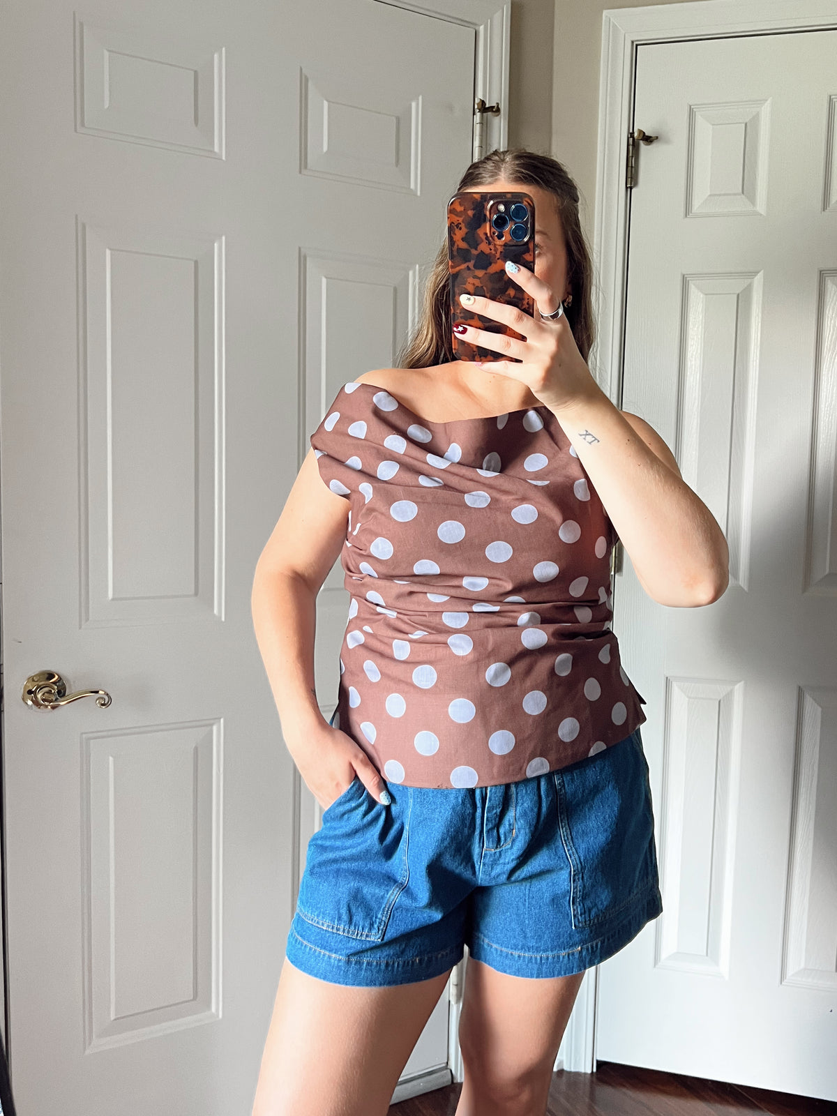 Polka Dot Off the Shoulder Top