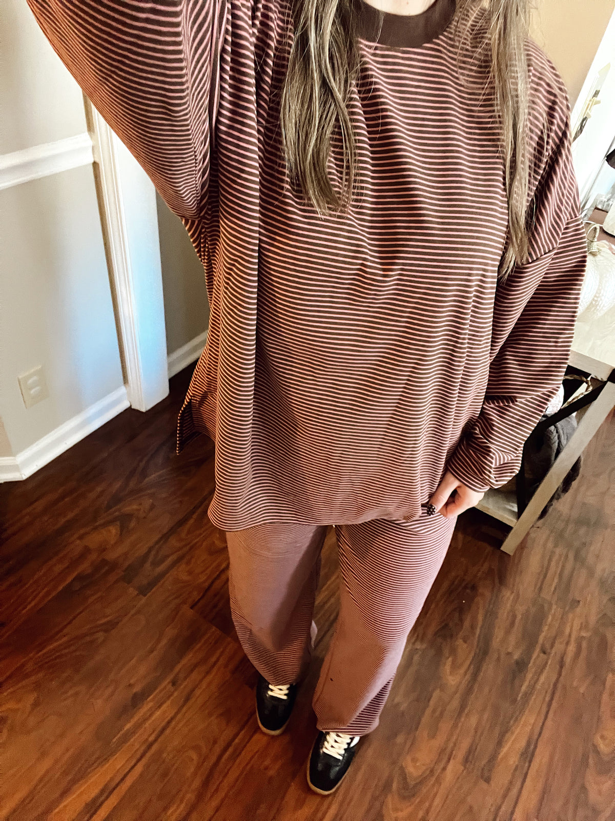 Levi Top - Brown/Pink Stripes