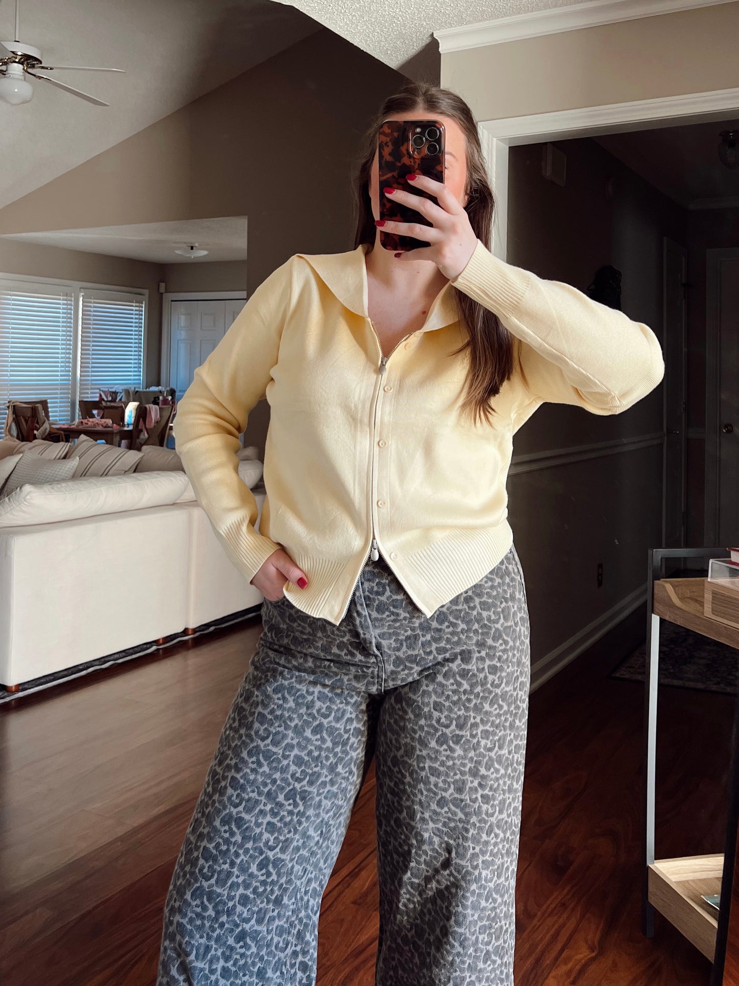 Clara Zip Cardigan - Butter