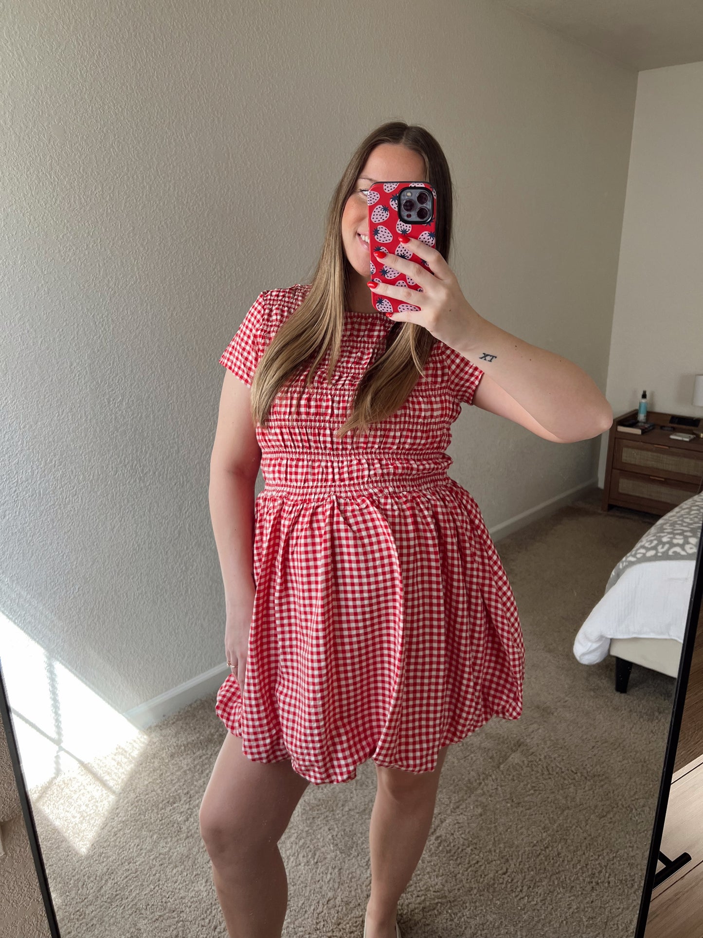 Ruby Red Gingham Dress