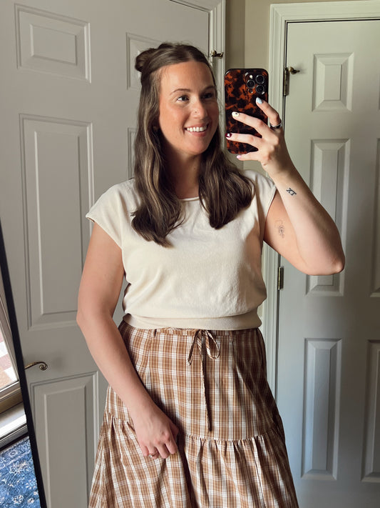 Cream One Shoulder Top