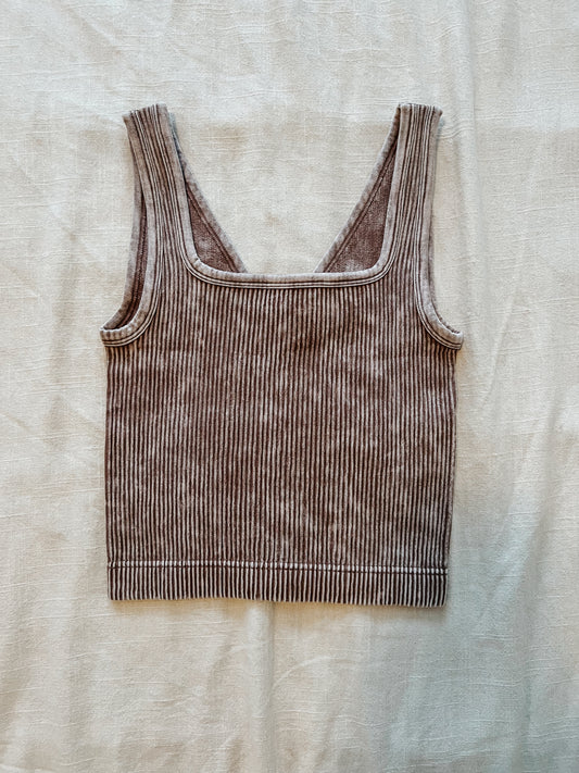 Seamless 2 Way Tank - Mocha
