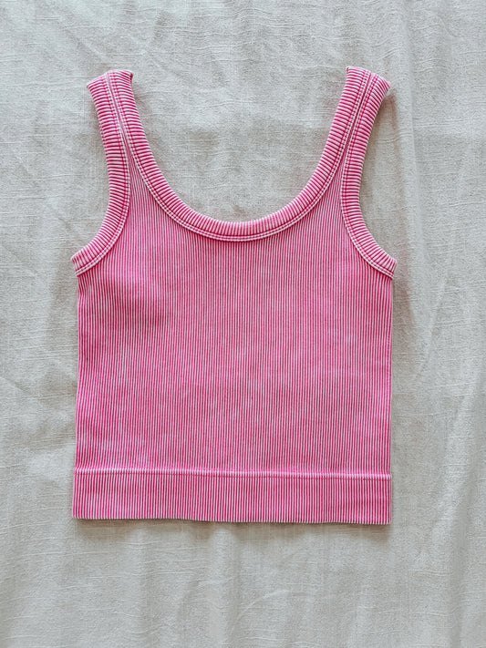 Scoop Neck Seamless Tank - Candy Pink
