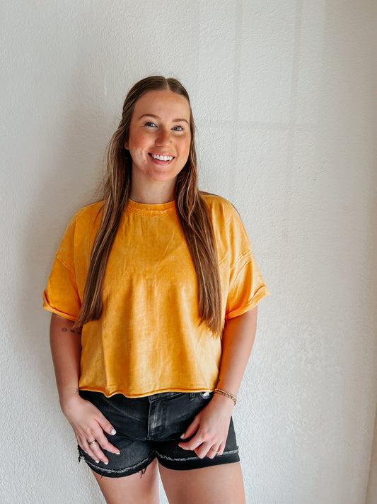 Parker Cropped Tee - Orange