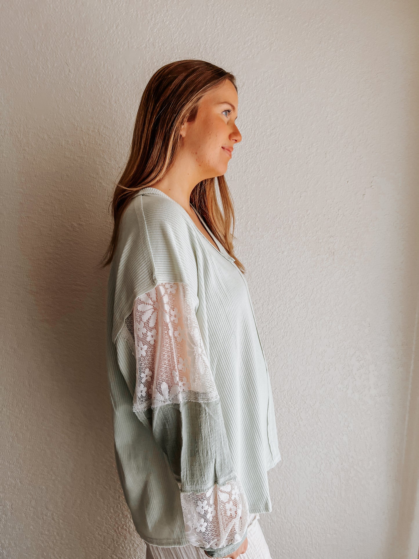 Sage Lace Top